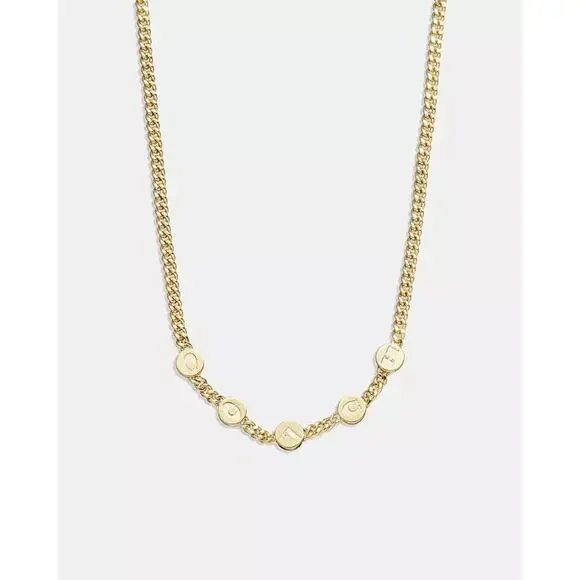 Coach Enamel Gold Chain Necklace Coach Letter
Charms NWT - Picture 1 of 10